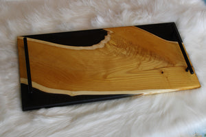 Osage Orange Charcuterie Board/Serving Tray with Black Resin