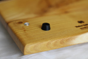 Osage Orange Charcuterie Board/Serving Tray with Black Resin.  Anti-slip feet pictured.