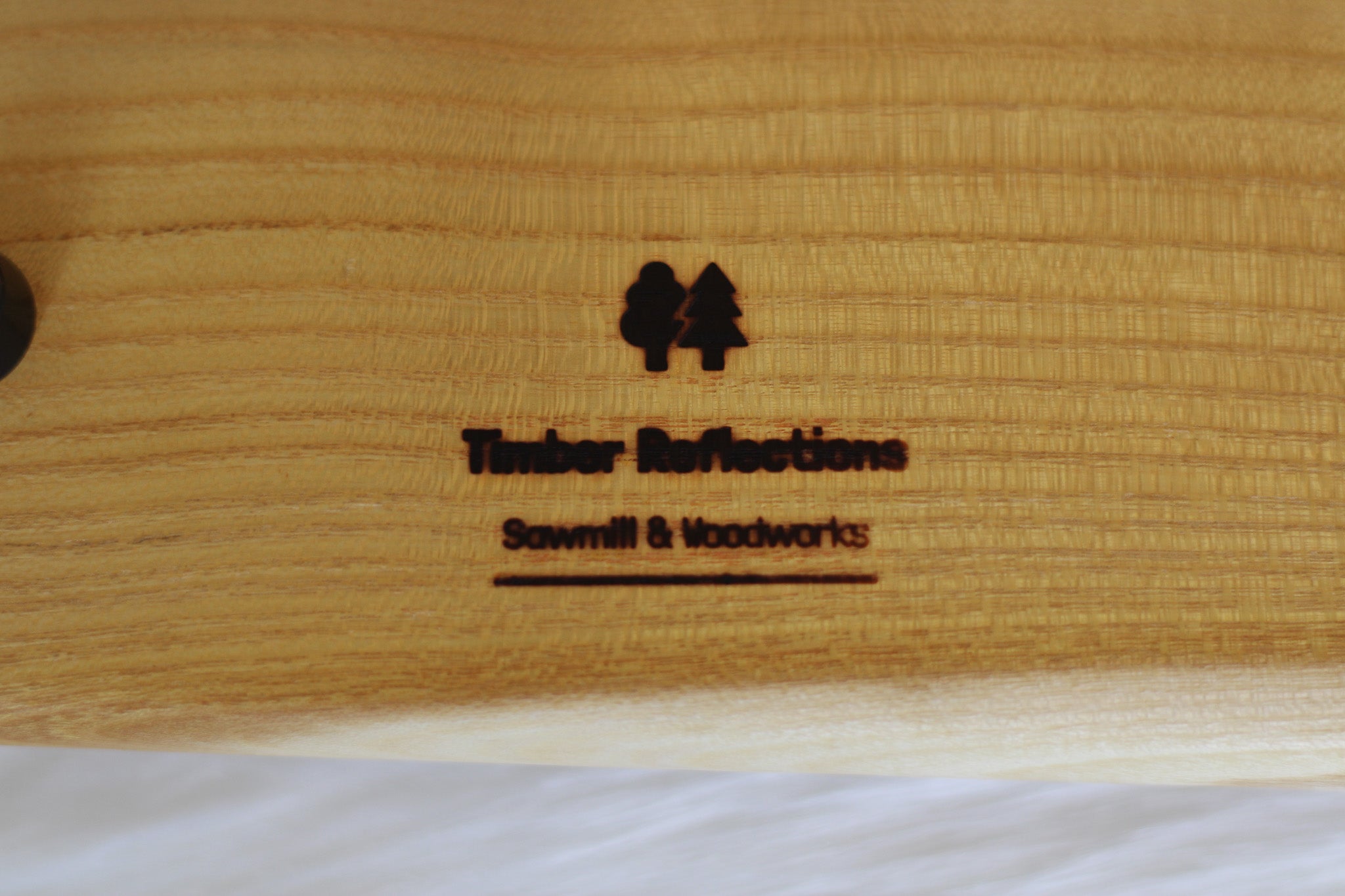 Osage Orange Charcuterie Board/Serving Tray with Black Resin.  Logo pictured.