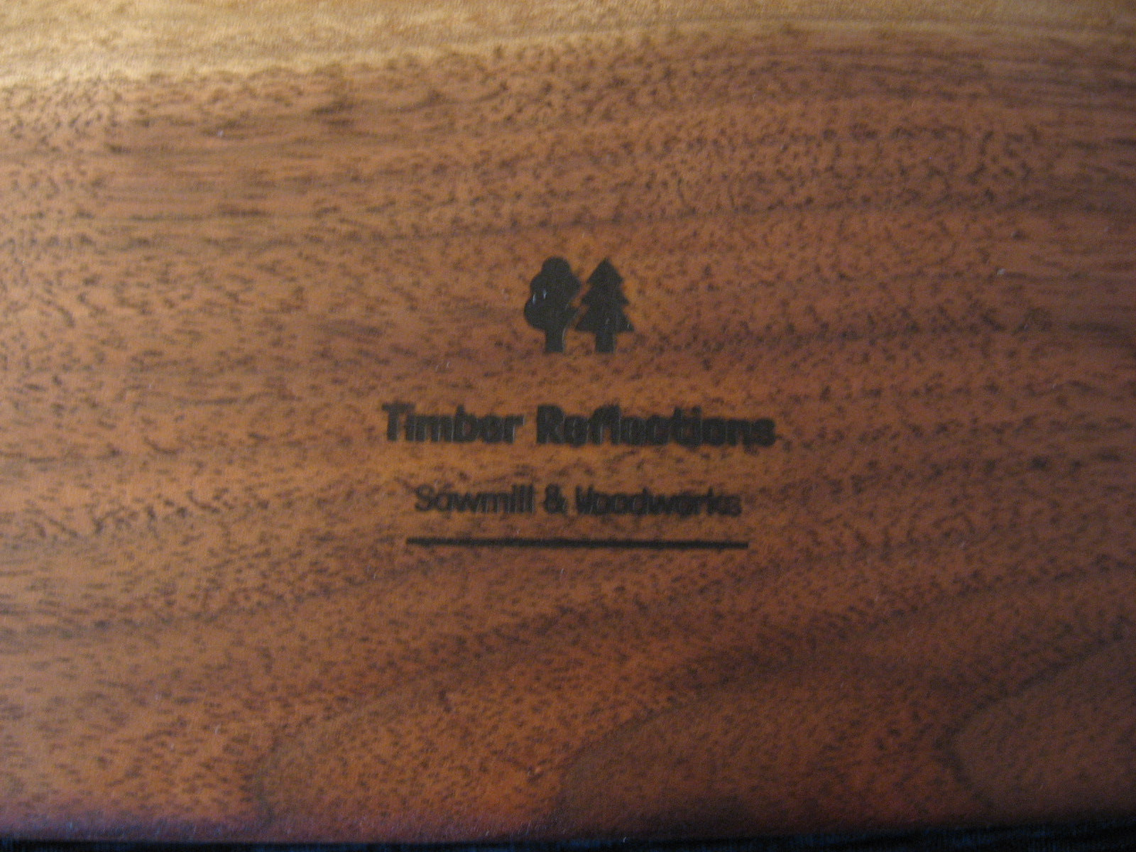 Blue Epoxy River Black Walnut Charcuterie Board/Serving Tray.  Logo on back pictured.