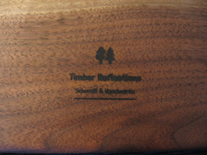 Blue Epoxy River Black Walnut Charcuterie Board/Serving Tray.  Logo on back pictured.