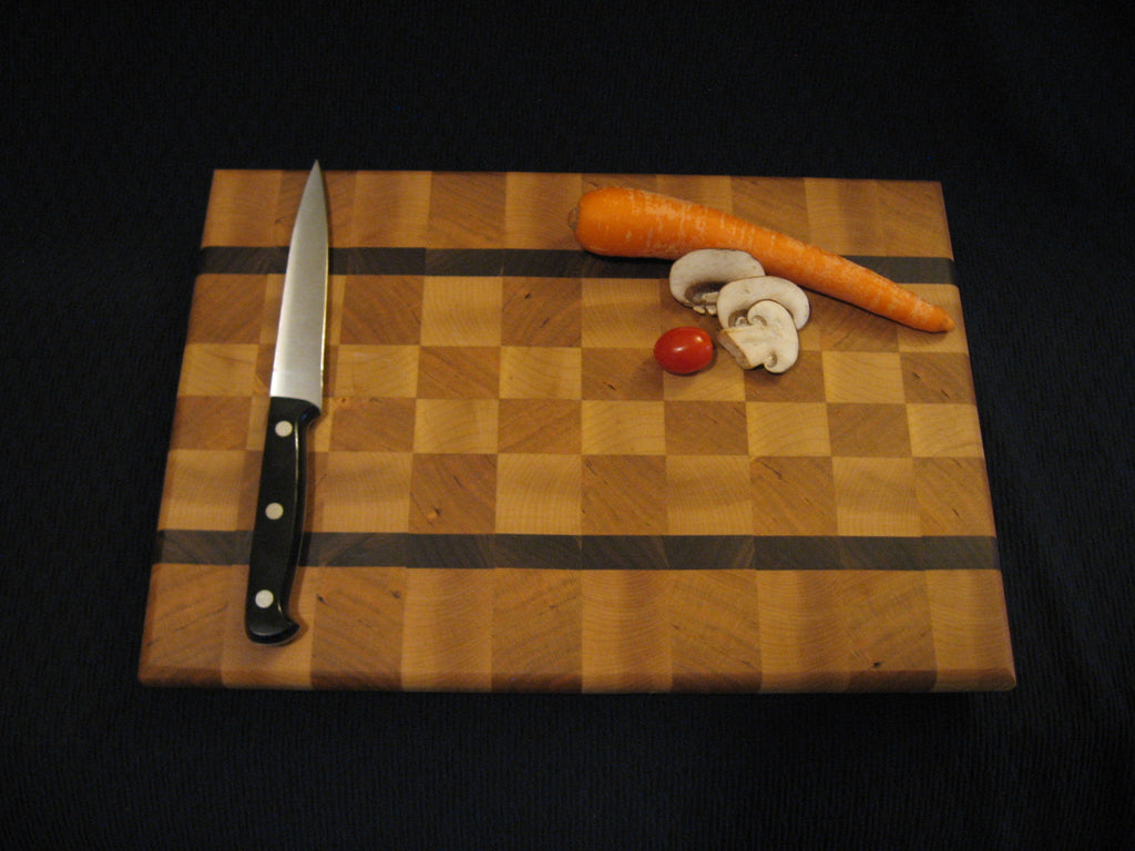 Cherry, Maple, and Black Walnut End Grain Cutting Board Cheese Board Serving Tray