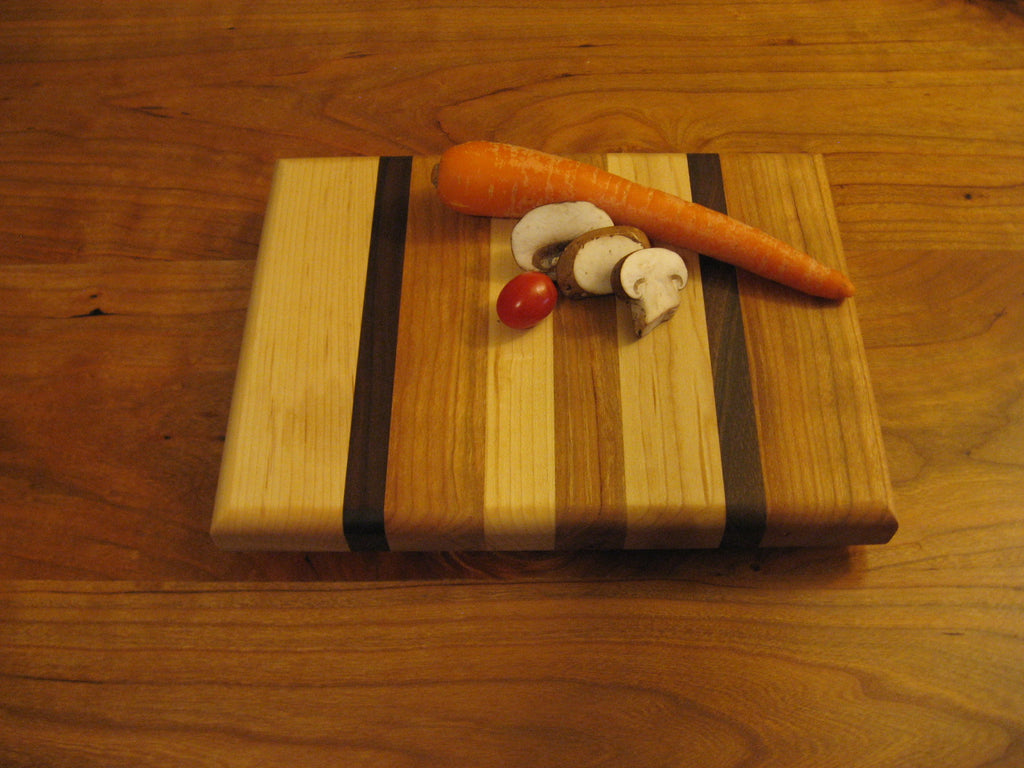 Maple, Cherry, & Walnut Long Grain Mini Cutting Board/Personal Charcuterie Board