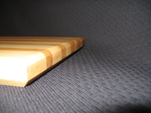 Maple & Beech Long Grain Cutting Board.  Beveled edge shown.