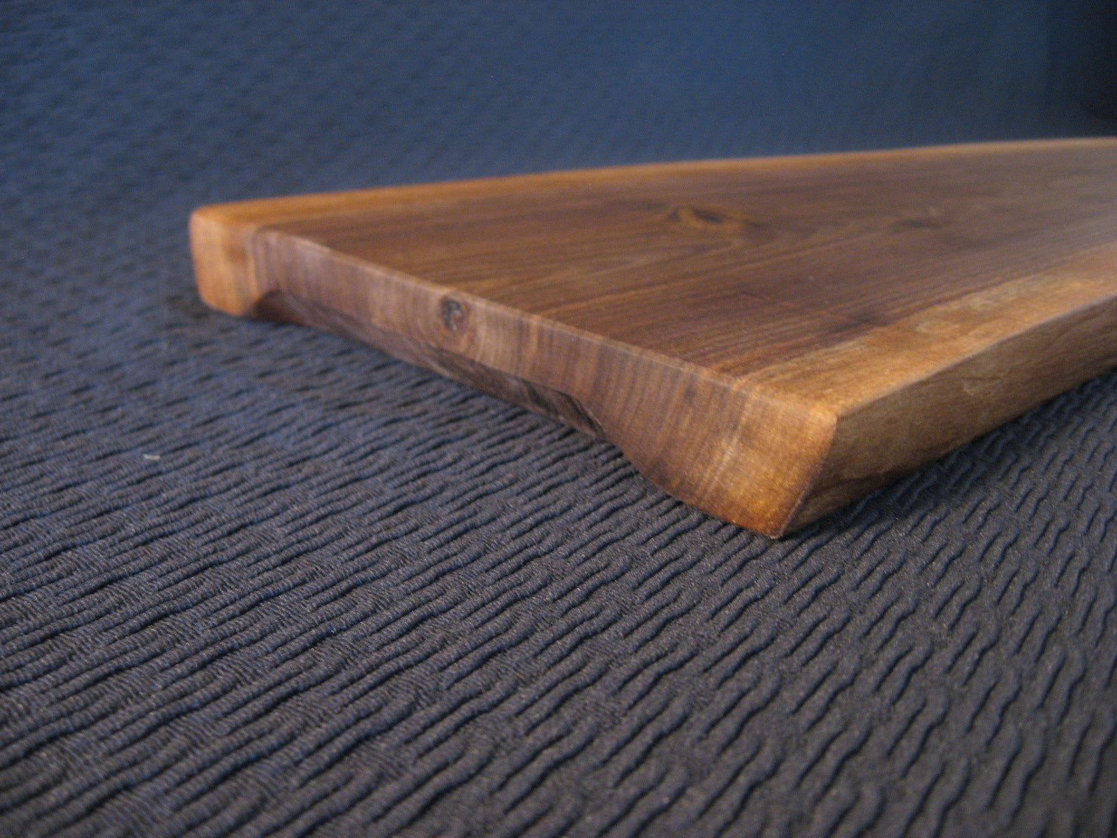 Live Edge Black Walnut Charcuterie Board.  Carved handle pictured.