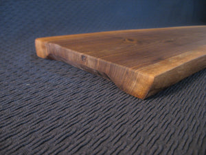 Live Edge Black Walnut Charcuterie Board.  Carved handle pictured.