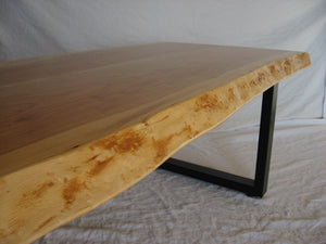 Live Edge Cherry Coffee Table with Square Metal Legs.  Second Live Edge Pictured