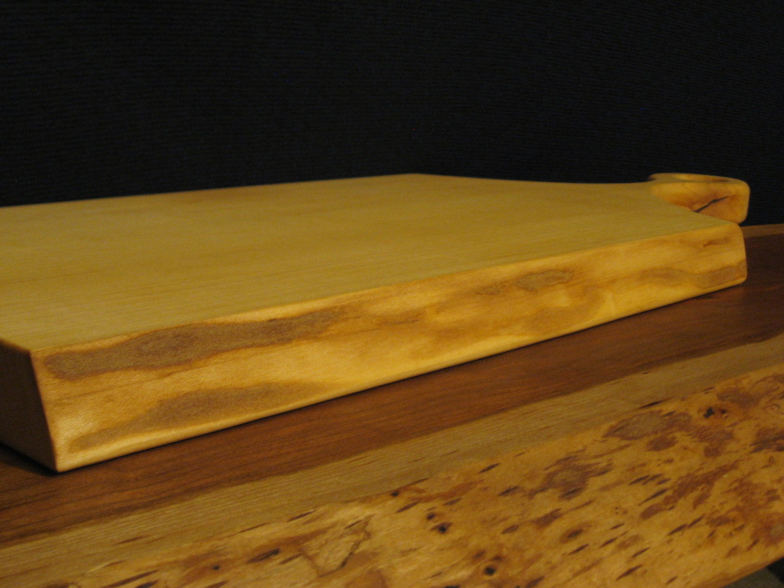 Live Edge Canadian Sugar Maple Charcuterie Cheese Board with Handle.  Live edge pictured.