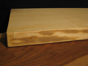 Live Edge Canadian Sugar Maple Charcuterie Cheese Board with Handle.  Details of live edge pictured.